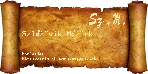 Szlávik Márk névjegykártya